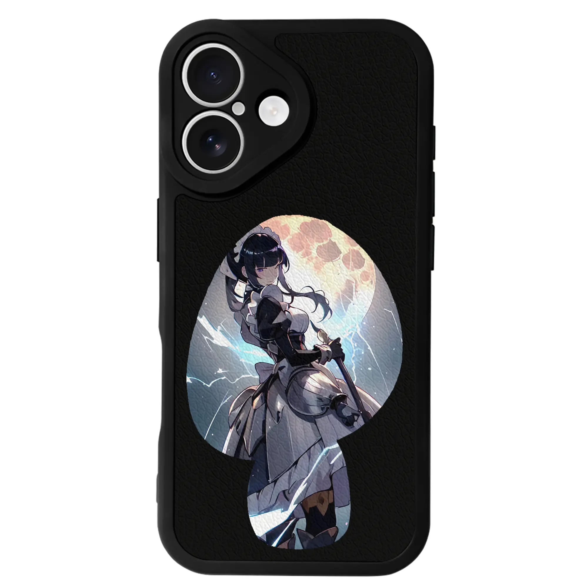 オーバーロード グッズ ナーベラル・ガンマ - IPhone 16シリーズ対応 ・ シリコンスマホケース ・ レザー調 ・ 高精度フィット ・ 耐衝撃 ・ ワイヤレス充電対応 ・ 精密カット